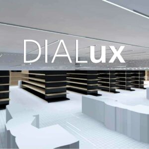 3D Plan von Verkaufshalle erstellt im Programm Dialux